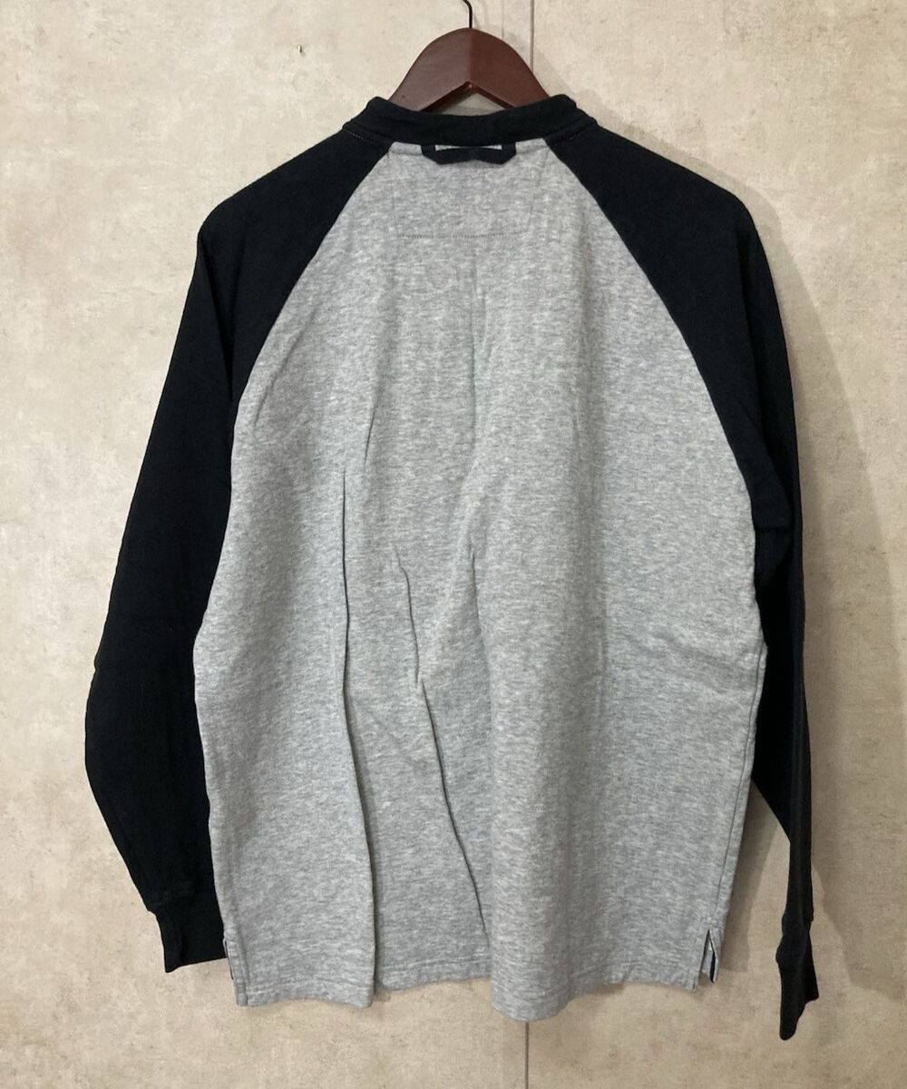 Cabelas Mens L Gray Black Henley Shirt Long Sleeve Heavy 2 Layer Casual Cotton - Picture 3 of 11